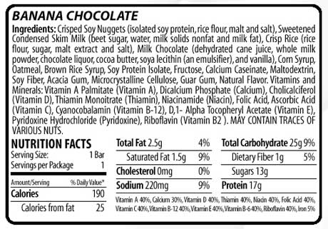 Ingredients for Banana chocolate Nugo Healthy Snacks - Healthy Fundraising Bars